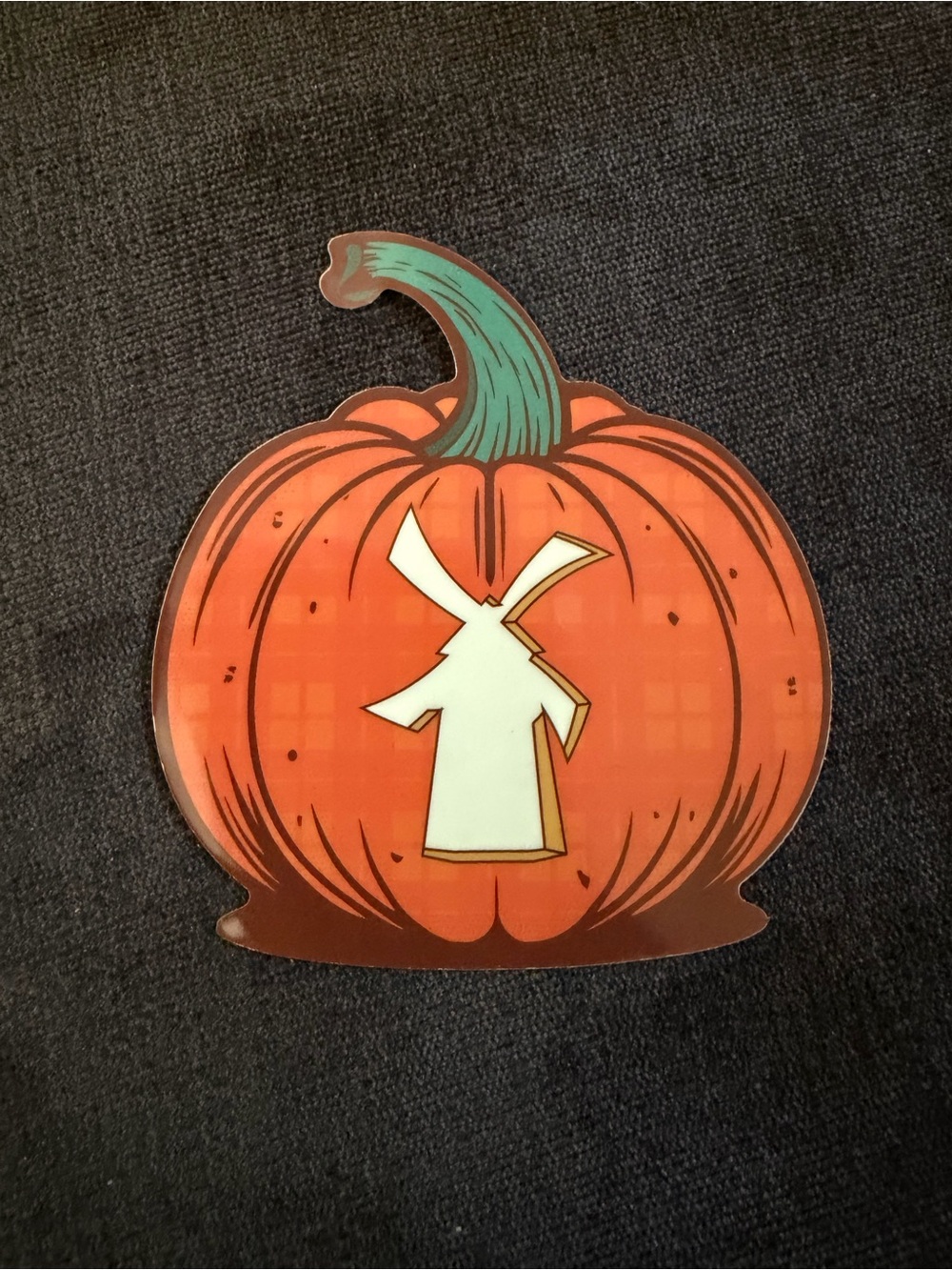 2024 Fall Rare Dutch Bros Pumpkin Sticker with Windmill Cutout - Orange & Green